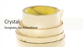  Presentation with tape - PPT theme consisting of old masking tape rolls isolated background and a  colored foreground