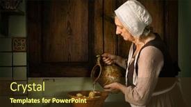  Presentation with old style - Presentation theme featuring old-master-style-renaissance-portrait background and a tawny brown colored foreground