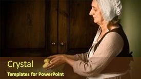  Presentation with renaissance - Presentation theme with old-master-style-renaissance-portrait background and a tawny brown colored foreground