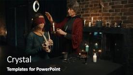  Presentation with ritual - Presentation design having old-mature-witch-sorceress-holding background and a black colored foreground