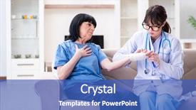  Presentation with incident - Colorful slide deck enhanced with old mature woman after incident backdrop and a teal colored foreground