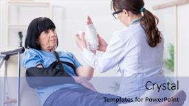  Presentation with incident - Beautiful PPT theme featuring old mature woman after incident backdrop and a  colored foreground