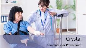  Presentation with incident - PPT layouts with old mature woman after incident background and a  colored foreground