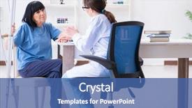  Presentation with incident - Colorful theme enhanced with old mature woman after incident backdrop and a ocean colored foreground