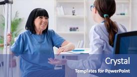  Presentation with incident - PPT layouts enhanced with old mature woman after incident background and a ocean colored foreground