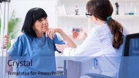  Presentation with incident - PPT layouts with old mature woman after incident background and a  colored foreground