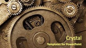  Presentation with mechanism - Theme having old mechanism background and a tawny brown colored foreground