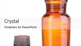  Presentation with bottle - Presentation design enhanced with old medical - medicine bottle isolated on white background and a white colored foreground