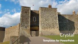  Presentation with old england - Slides having old-medieval-castle-in-dover background and a coral colored foreground