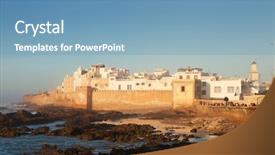  Presentation with morocco - Cool new PPT layouts with old-medina-of-essaouira-morocco backdrop and a teal colored foreground