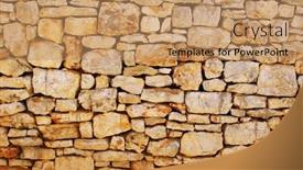  Presentation with mediterranean - Slides featuring old mediterranean block wall texture background and a coral colored foreground