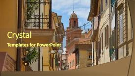  Presentation with big city love - Audience pleasing PPT theme consisting of old mediterranean town - lovely tuscan backdrop and a tawny brown colored foreground