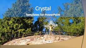  Presentation with jesus cross - Colorful PPT theme enhanced with old metal cross with jesus backdrop and a teal colored foreground