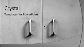  Presentation with prison door - Slide set with old metal door background and a light gray colored foreground