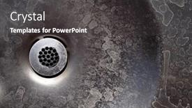  Presentation with drain - PPT theme enhanced with old-metal-drain-with-water background and a dark gray colored foreground