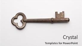  Presentation with old metal sheet roof texture - Presentation having old metal house skeleton key background and a white colored foreground