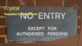  Presentation with brick wall - PPT theme having old-metal-no-entry-sign background and a tawny brown colored foreground