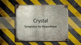  Presentation with hazard - Presentation theme with old metal plate background background and a light gray colored foreground