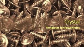  Presentation with old metal sheet roof texture - Presentation theme featuring old metal self-tapping screw background and a tawny brown colored foreground