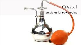  Presentation with water dispenser - Slides with old metal water dispenser on a white background background and a white colored foreground