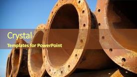  Presentation with water pipe - Presentation design enhanced with old metal water pipe background and a tawny brown colored foreground