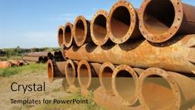  Presentation with water pipe - Amazing presentation theme having old metal water pipe backdrop and a gold colored foreground