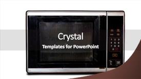  Presentation with old - Slide set consisting of old microwave isolated on white background and a black colored foreground