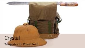  Presentation with destination - Theme enhanced with old military - vintage articles for travel background and a red colored foreground