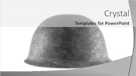  Presentation with clipping - Presentation featuring old-military-helmet-isolated background and a light gray colored foreground