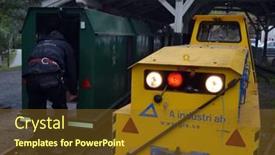  Presentation with geology - Cool new slide set with old-mine-locomotive-the-quarry backdrop and a tawny brown colored foreground