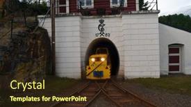  Presentation with geology - Presentation consisting of old-mine-locomotive-the-quarry background and a tawny brown colored foreground