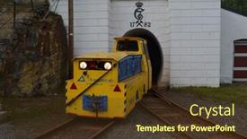  Presentation with geology - Audience pleasing PPT layouts consisting of old-mine-locomotive-the-quarry backdrop and a tawny brown colored foreground