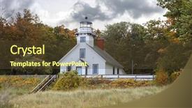 Presentation with mission - Beautiful theme featuring old mission point lighthouse traverse backdrop and a tawny brown colored foreground