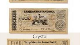  Presentation with money notes - PPT theme having old-money-bank-notes background and a  colored foreground