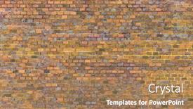  Presentation with old brick wall texture - Presentation consisting of old-mossy-brick-wall-abstract background and a coral colored foreground