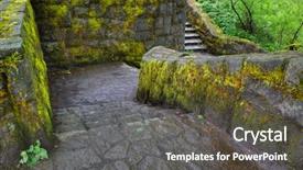  Presentation with stone - Amazing presentation having old mossy stone stairwells criss backdrop and a dark gray colored foreground