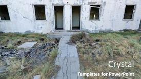  Presentation with soda - Amazing presentation having motels - old motel building ruin backdrop and a gray colored foreground