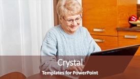  Presentation with smiling paramedic sitting in ambulance - Audience pleasing slide set consisting of old mother - smile senior sitting at table backdrop and a tawny brown colored foreground