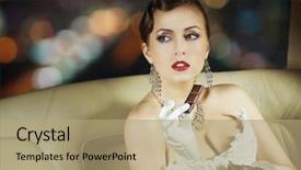  Presentation with rich - Slide set consisting of old movies - beautiful and rich superstar girl background and a coral colored foreground