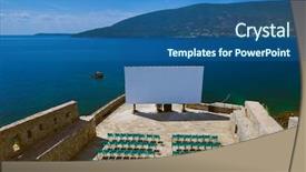  Presentation with cinema - Cool new slides with old movies - cinema hall in herceg novi backdrop and a ocean colored foreground