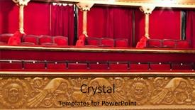  Presentation with chairs - Presentation having old movies - classic theater balcony with red background and a red colored foreground
