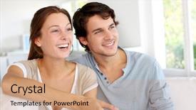  Presentation with vehicle access control - Slides enhanced with old movies - couple sitting in sofa background and a coral colored foreground