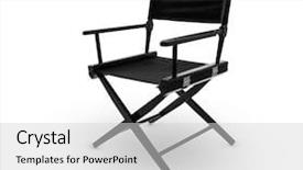  Presentation with director - Slide deck featuring year background with miniature shopping background and a  colored foreground.