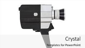  Presentation with camera film - Theme having old movies - vintage super 8 film camera background and a white colored foreground