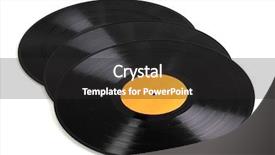  Presentation with vinyl - PPT theme enhanced with old music - black vinyl records isolated background and a dark gray colored foreground