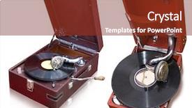  Presentation with gramophone - Cool new presentation theme with old music - gramophone backdrop and a tawny brown colored foreground