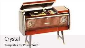  Presentation with old music - Presentation featuring old music - little brown retro plastic turntable background and a lemonade colored foreground