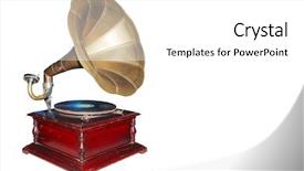  Presentation with gramophone - Audience pleasing slide deck consisting of old music - vintage retro gramophone isolated backdrop and a white colored foreground