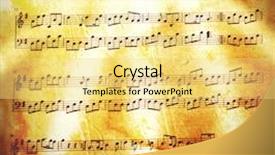  Presentation with old music sheet - Slide set consisting of old music sheet closeup background and a yellow colored foreground