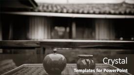  Presentation with old style - Theme featuring old-naxi-style-courtyard background and a tawny brown colored foreground